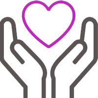 Hands around heart icon